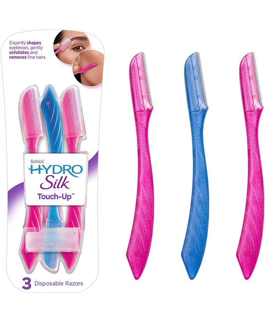 Hydro Silk Touch-Up Dermaplaning Tool, 3 Count | Eyebrow Razor, Face Razors for Women, Face Shaver